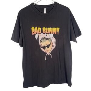 Bad Bunny Alstyle Men's Graphic Print Crew T-Shirt Black L Spanish Pop Hip-Hop